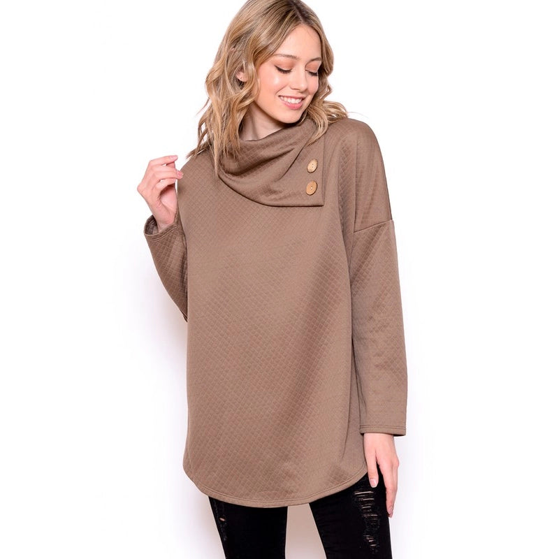 Double Button Neck Sweater