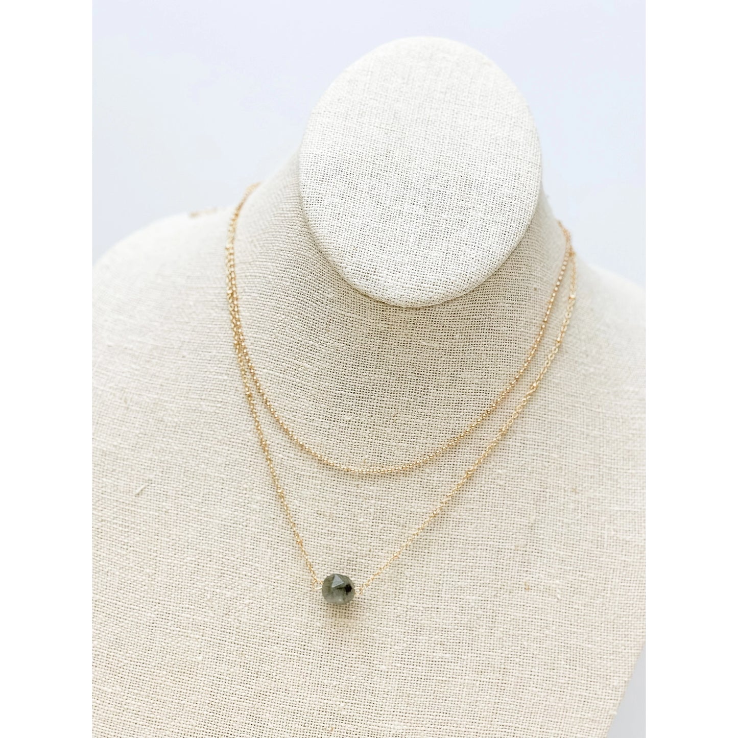 Layered Semi Precious Pendant Necklace