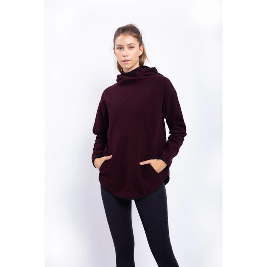 High Neck Swoop Pullover with Hood