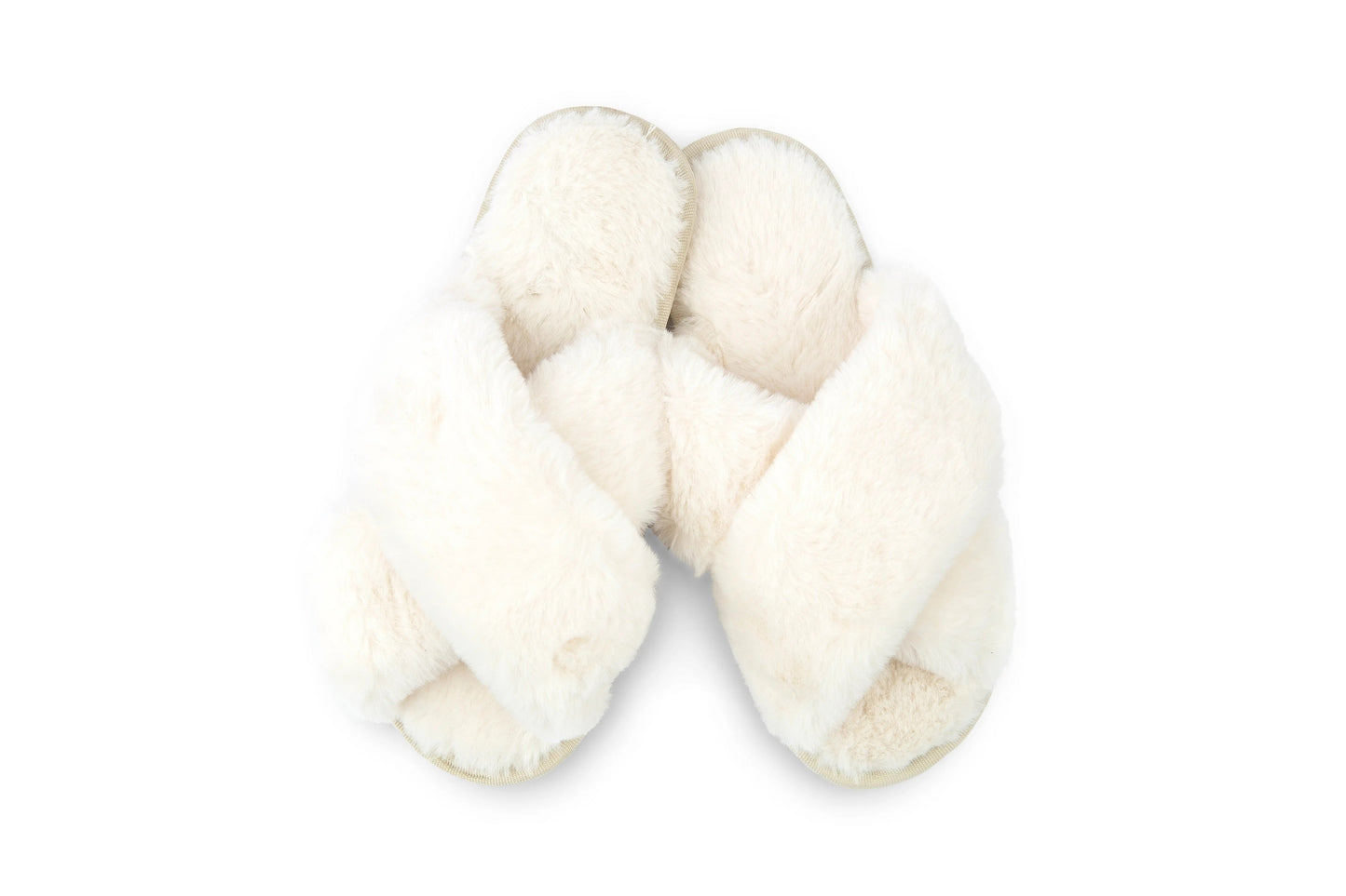 Plush Crossband Slide House Slippers