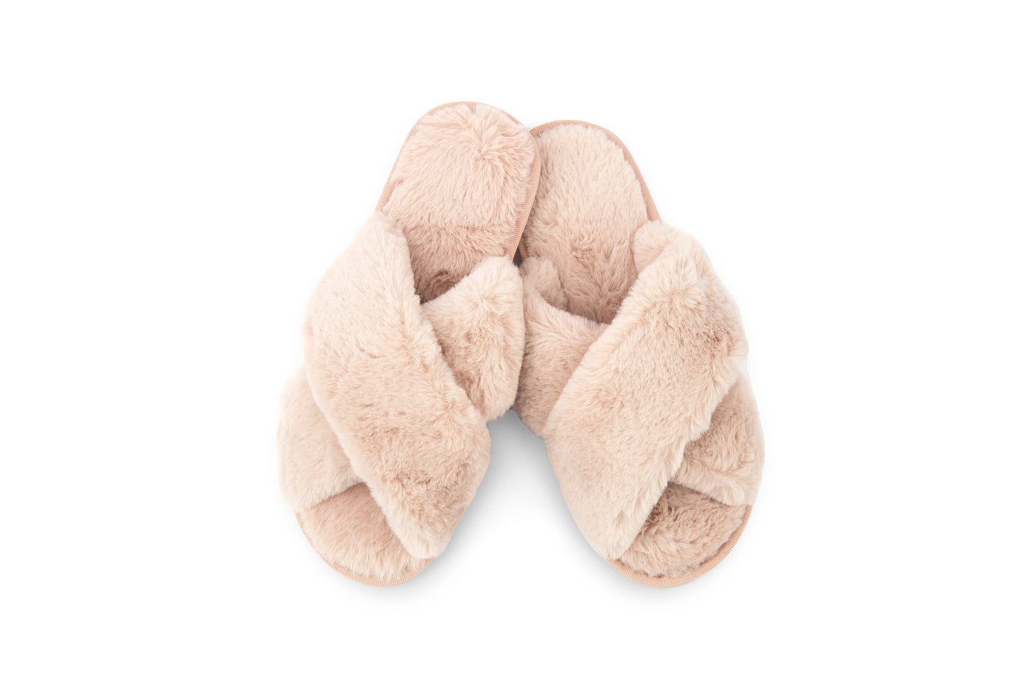 Plush Crossband Slide House Slippers